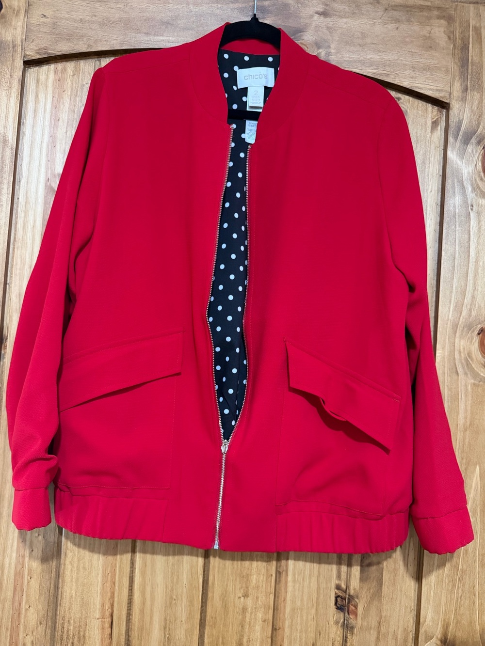 Chico’s Clean Crepe Bomber Jacket